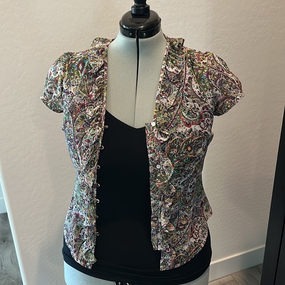 Loft Blouse, Multi Color w/ Ruffles (LP) - Picture 4 of 7